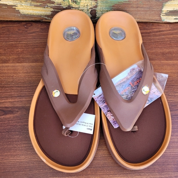 Men's Slide Flip Flops Thong Sandals Sz 14 - Picture 4 of 11